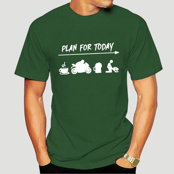 

biker plan for today coffee bike beer funny men t-shirt cotton s-3xl funny tee shirt-1183a