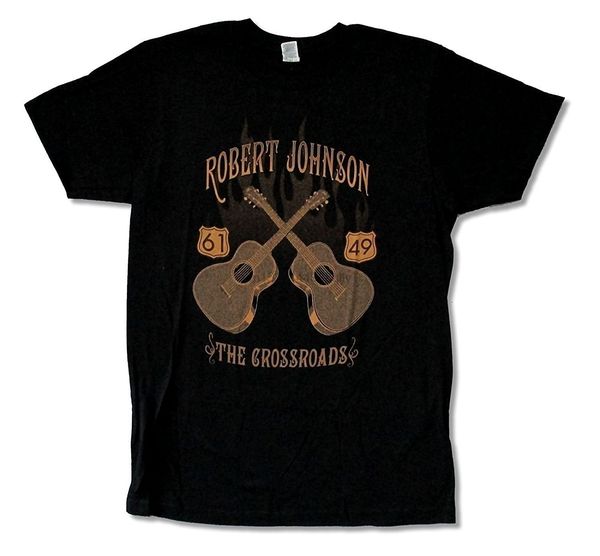 

robert johnson crossroads black t shirt men's cotton t-shirt