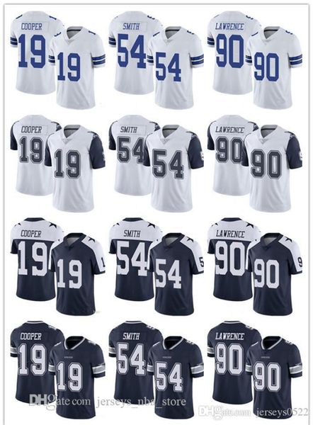 

Men Women Youth Dallas Cowboys Jersey 19 Amari Cooper 90 Demarcus Lawrence 54 Jaylon Smith Football Jerseys Navy Rush