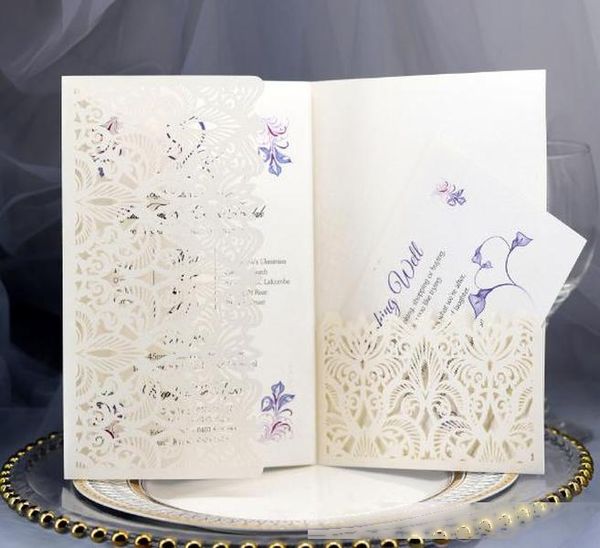 

personalized wedding invitation cards full set laser cut hollowed-out pocket greeting cards for engagement birthday party wedding supplies