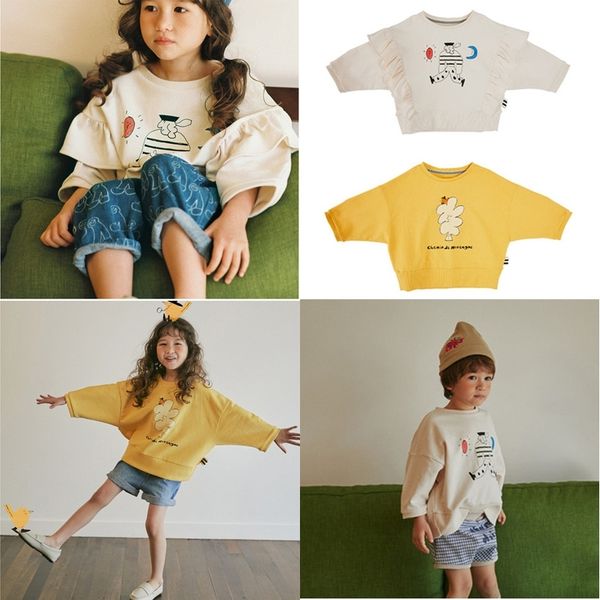 

kids autumn sweaters limt brand new winter boys girls cute print fly sleeve sweatshirts baby child cotton clothes 200923, Black