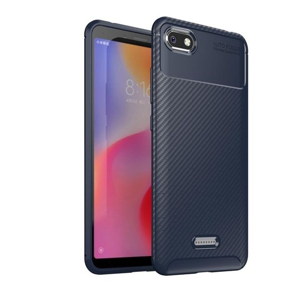 

luxury anti-fall tpu carbon fiber phone back cover frosted concise smart phone protective case for redmi 6a