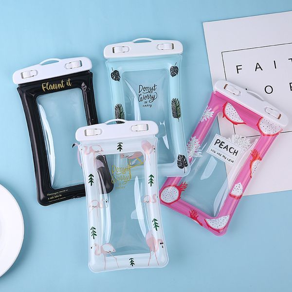 

floating air bag inflatable waterproof cellphone bag touch screen swimming transparent waterproof phone mobile case