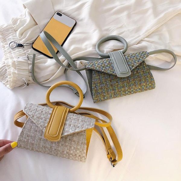 

mesenger bags for women female casual pu cotton thread handbag f;ap women knit envelope handle bags crossbody shoulder