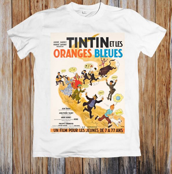 

tintin et les oranges bleues 1960s retro movie poster t shirt