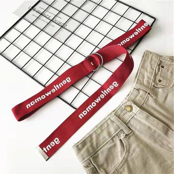 

пояс harajuku style red letter печатные мужская мода холст ремень длинные джинсы ремни для женщин мужчины холст пояса, Black;brown
