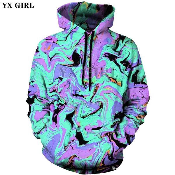 

yx girl drop shipping men women streetwear fashion hoodies neon trip 3d printed casual hoodie sudadera hombre, Black