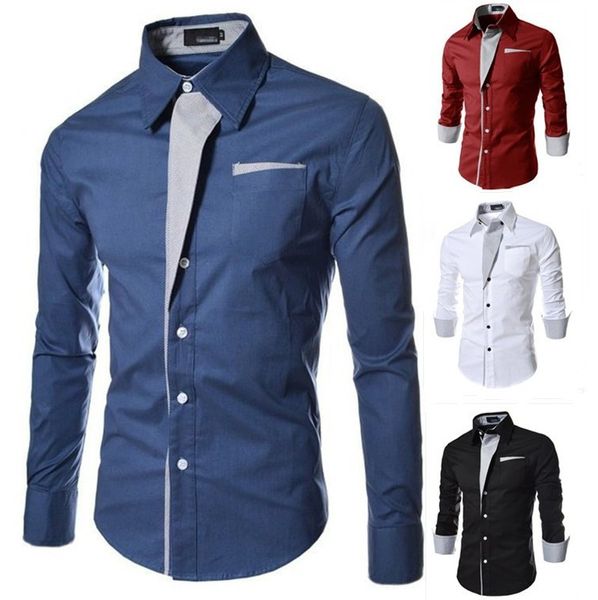 

men fashion stripes assorted colors business style slim shirt male casual style long sleeve shirt, White;black