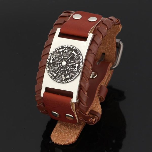 

slavic axe leather amulet bracelet -adjustable size 19-26 cm, Black
