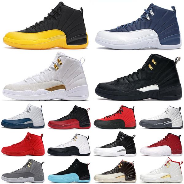 

2020 мужских 1 баскетбольной обуви jumpman 12 университета gold indigo flu game royal gamma синего черных мужчины тренеров athletic спортивн
