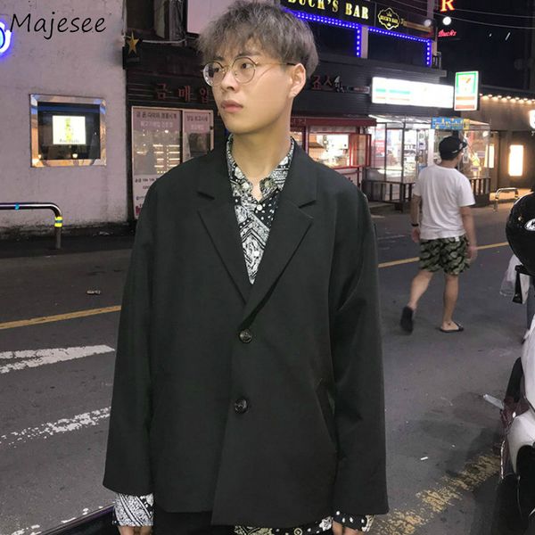 

men's suits & blazers men single breasted leisure solid simple plus size 36 loose summer thin mens bf korean style all-match streetwear, White;black