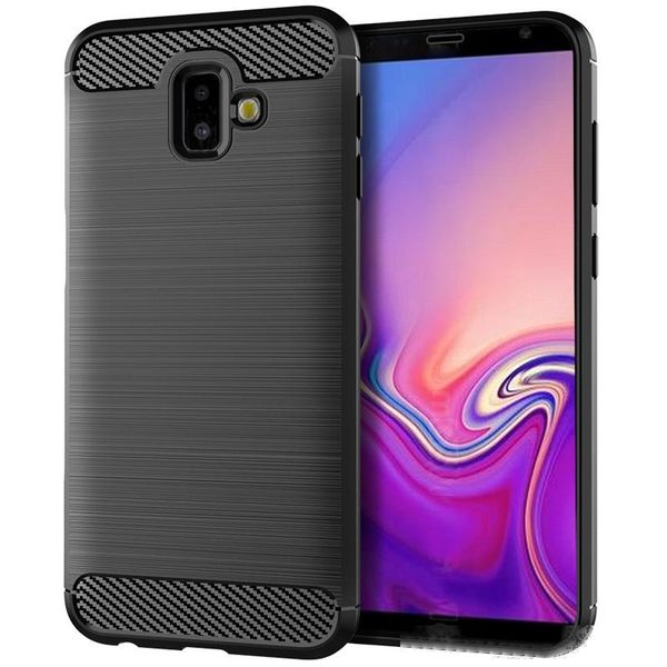 

for samsung j6 plus power phone case brushed carbon fiber texture soft tpu phone case protective back cover