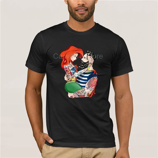 

men's fun casual print t-shirt donna divertente ariel hipster manga anime cartoni tattoo men's 2019 fashion style t-shirt