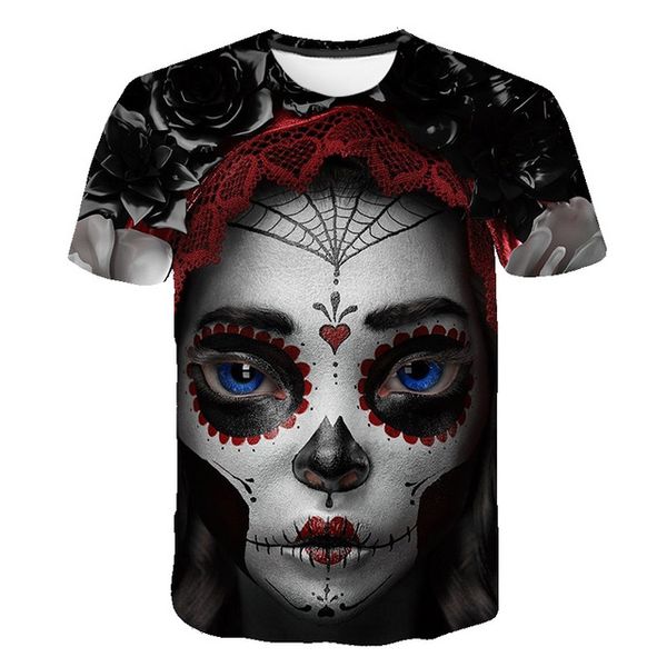 

colorful skull cosplay clown 3d print shirts oversized comics funny men clothing