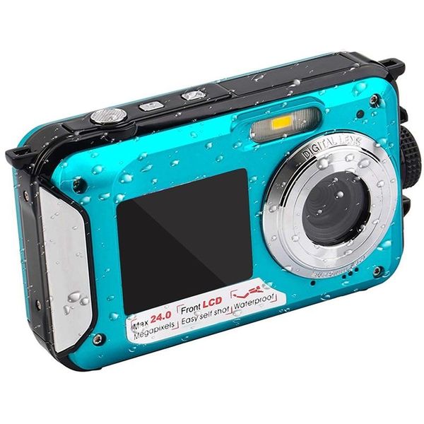 

2020- 2.7 tft waterproof digital camera full hd underwater camera 24 mp video recorder selfie dual screen dv recording camera r25