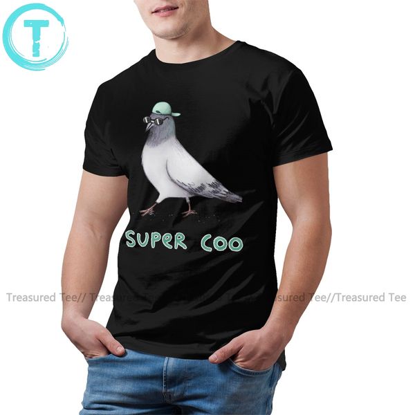 

pigeon bird t shirt super coo t-shirt print 100 percent cotton tee shirt big size classic short sleeve tshirt