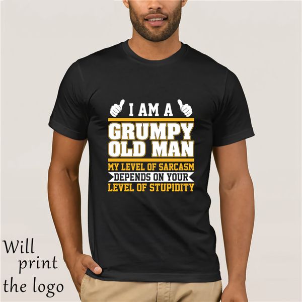 

men's i am a grumpy old man my level of sarcasm depends on