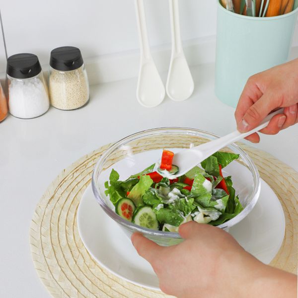 

spoons multifunctional salad mixing spoon, cream jam long spoon for milk shop, extended kitchen