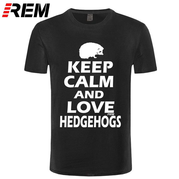 

keep calm and love hedgehogs pygmy funny t-shirts men casual fashion short sleeve men's t shirt