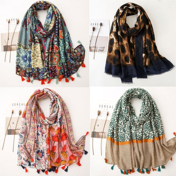 

brand 2020 new leopard cotton shawl scarf printing neckerchief winter hijab scarves bandana poncho foulard femme, Blue;gray