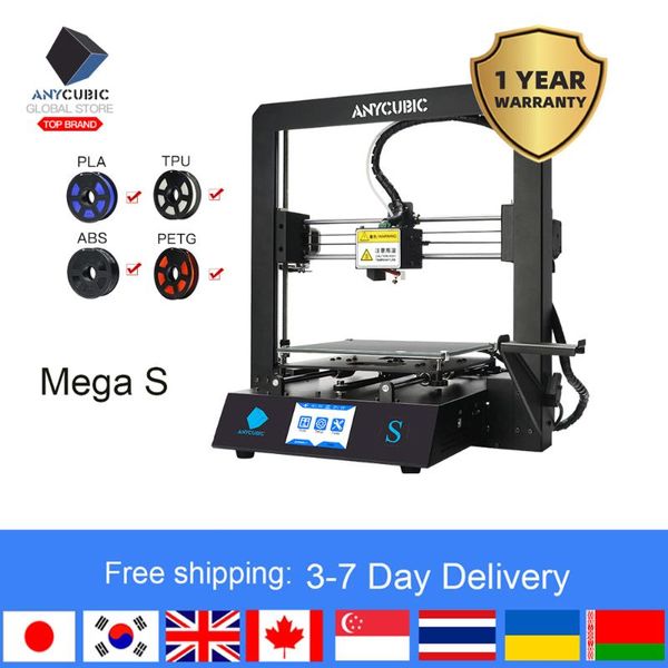 

printers anycubic i3 mega 3d printer s fdm full metal frame industrial high precision touch screen kit big size print