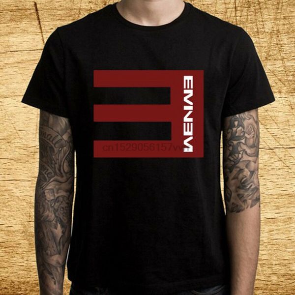 

new eminem recovery rapper logo men black t-shirt size s-3xl