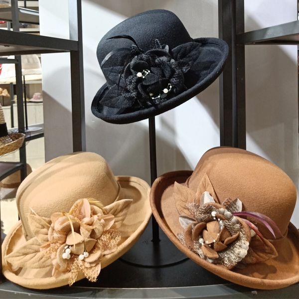 

элегантные женщины мода берет французского стиль painter hat cap vintage теплой партия hat дикого fisherman британского перо цветок, Blue;gray