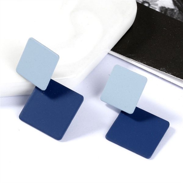 

geometric metal earrings fashion lady acetate version of earrings women's delicate grind arenaceous jewelry wholesale, Silver