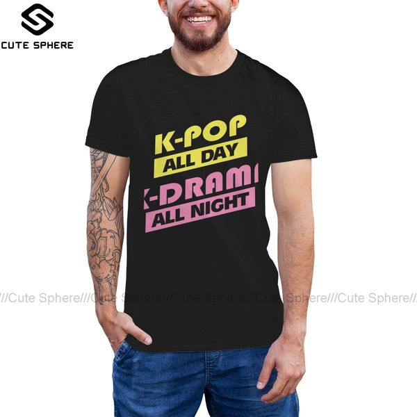 

k pop t shirt k-pop all day k-drama all night t-shirt 100 percent cotton awesome tee shirt printed tshirt