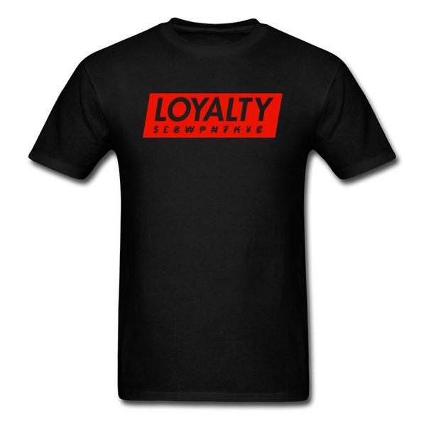 

loyalty за деньги tshirt мужчины футболка письмо печати tshirt hip hop тройники графический дизайн новизна tops хлопок черный красный одежда