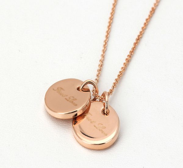 

european and american fashion selling designer chain necklace fashion jewelry round brand pendant necklace gold chain silver stainless s, Black