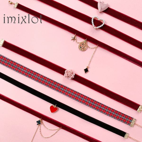 

korea pearl choker necklace heart love necklace lace velvet short clavicle necklaces fashion jewelry girl cute jewelry, Golden;silver