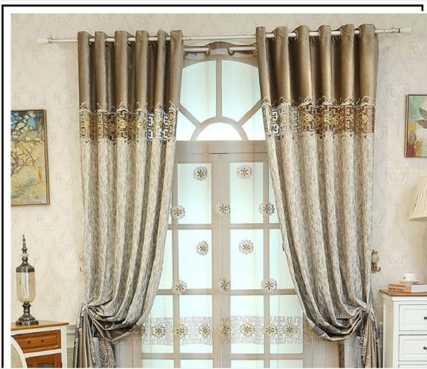 

2020 curtain cloth european embroidery curtain cloth living room bedroom semi shading curtain pin can be customized products