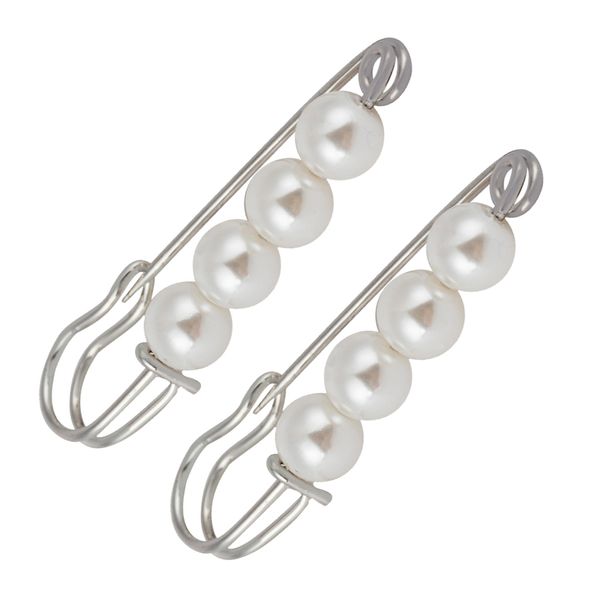 

2pcs венчания перлы faux брошь большой булавка серебро мужчины женщины jewelry, Gray
