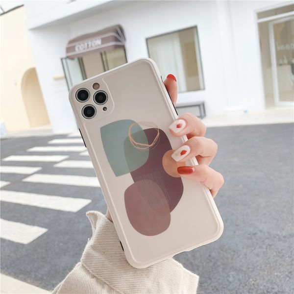 

camera protection phone case for iphone 11 por max x xs max xr 7 puls cases art retro abstract geometry silicone cover ing