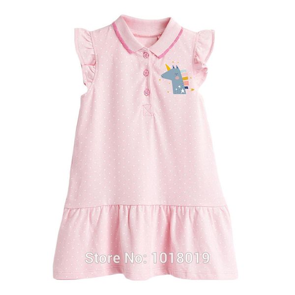 

turn-down collar 100% knitted cotton baby girl clothes cartoon summer children kids one-piece dresses for girls infant, Red;yellow