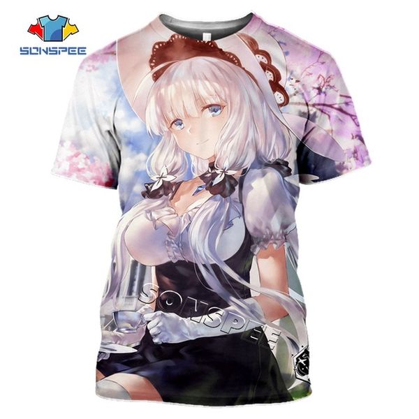 

summer anime games azur lane homme pullover clothing 3d print shirts comics harajuku hentai men clothing