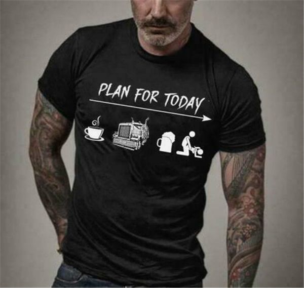 

trucker plan for today funny men t-shirt cotton s-6xl summer tee shirt