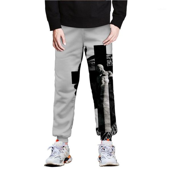 

pencil pants rip singer 3d printed spring elastic waist trousers running pants for male mens pop smok, Black