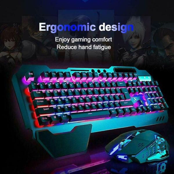

for notebook lapdeskpc wireless gaming keyboard with led breathing backlight and 2400dpi silent games mouse kit pohiks