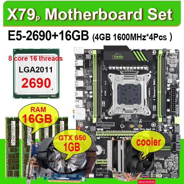 

x79 множество р материнской платы с xeon e5-2690 процессор lga2011 комбо 4 * 4 гб = 16 гб 1600 мгц ddr3 памяти озу gtx650 1gb комбинации кул
