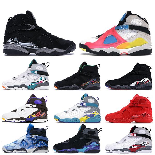 

new arrival snowflake multi color 8 8s mens basketball shoes bugs bunny aqua south beach three peat tinker chrome playoffs train