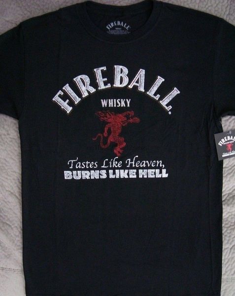 

fireball виски виски вкусы like heaven t shirt_ licensed_ новые с бирками