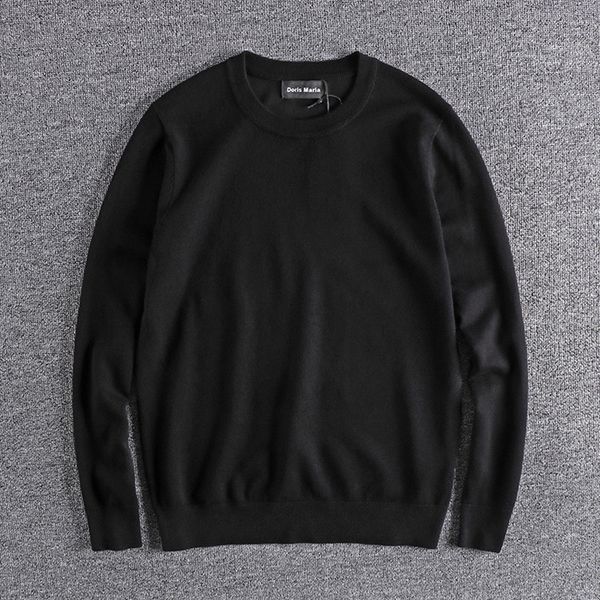 

men's sweater menwinter new thin section sweater men's round neck pulover de hombre knitted men vintage, White;black