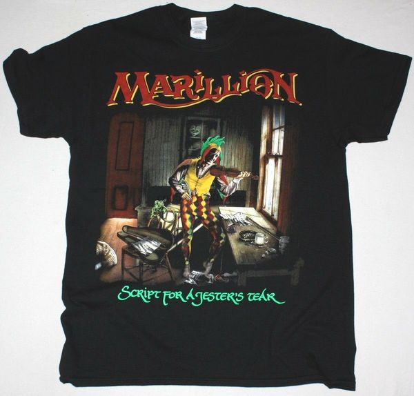 

marillion script for a jesters tear progressive rock fish new black t-shirt