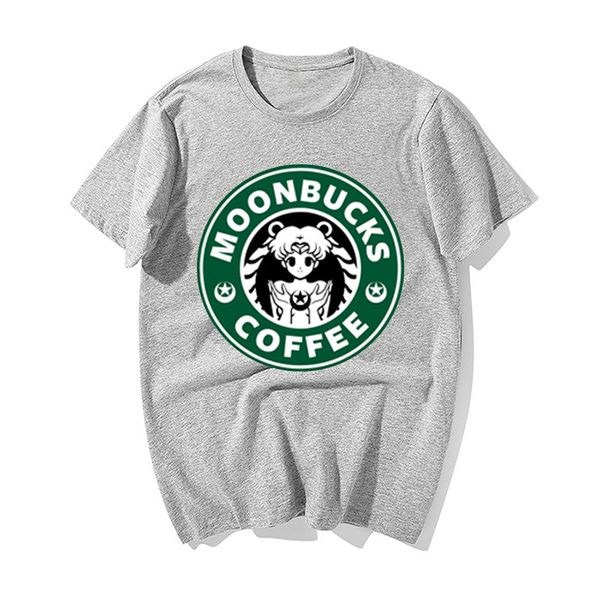 

japan anime sailor moon 90's t shirt funny retro aesthetic moonbucks coffee print tshirt men casual cotton harajuku streetwear
