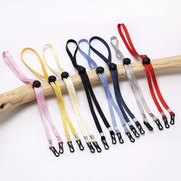 

factory wholesale adjustable straw hat windproof rope accessories face mask glasses lanyard multi-color optional, Silver