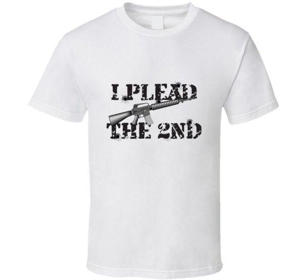 

2019 male selling i plead the 2nd second amendment gun rights tee ar15 m16 ar-15 t shirt summer tee shirt