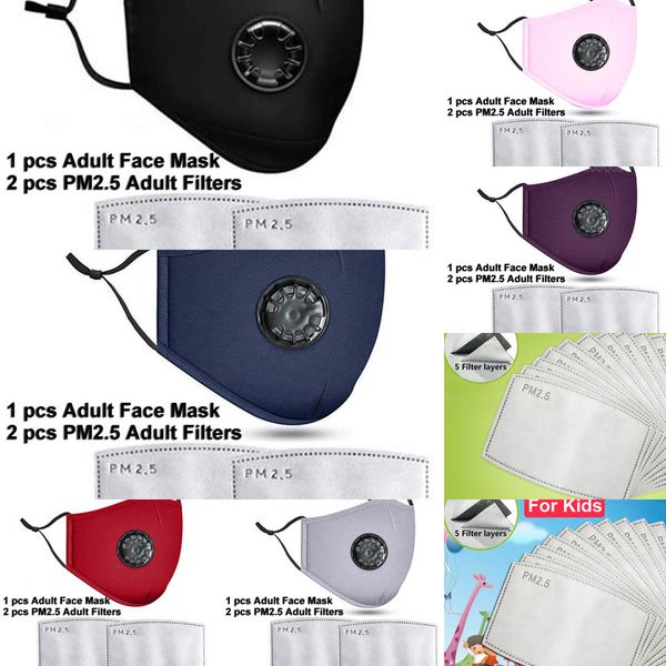 

лицо рм2,5 маска многоразового использования с масками моющийся противопыльный 2 фильтр клапан защитный хлопок ch fvo41