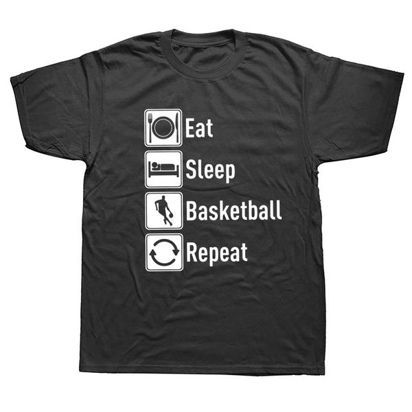 

eat sleep basketballer repeat evolution t shirt summer style short sleeve novelty short sleeve funny t-shirt cotton men tees